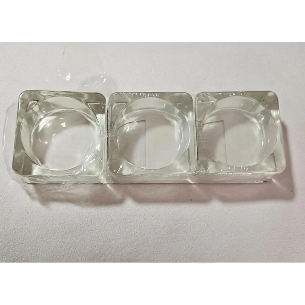 (Set of 3) Brand New IKEA Square Tealight Candle Holders Sealed Clear 3''